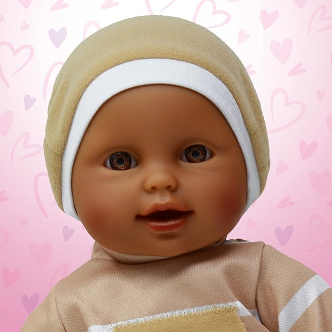 The New York Doll Collection 11 inch Soft Body Baby Doll in Gift Box - 11" Doll Toy for Kids, Boys, Girls and Toddlers - Baby Doll Pacifier Accessory Included (Beige Hispanic)