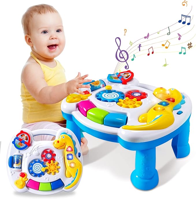 Music Baby Activity Center Toy 12-18 Months Activity Table Baby Toys 12 to 18 Months Early Learning 12 Month Old Toddlers Christmas Birthday Gifts for 1 2 3 Year Old Infant Kids