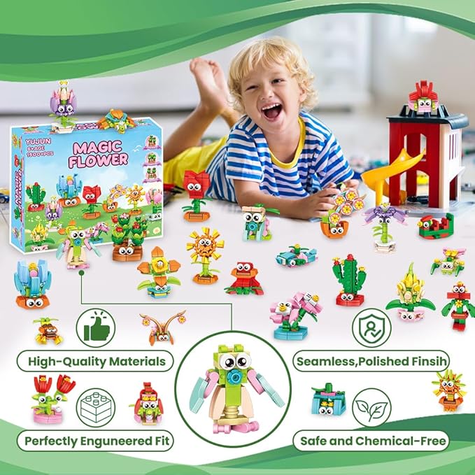 36 Pack Party Favors Building Blocks for Kids,Flowers Bouquets Building Toys DIY Unique Bricks Mini Animals Toys for Boys Girls Goodie Bags Stocking Stuffers Holiday Birthday Gifts Classroom Prizes