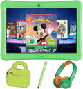 Contixo 10" Android Kids Tablet Bundle - 32GB, 80+ Disney Storybooks ($350 Value), Parental Controls, Kid-Proof Case w/Kickstand & Stylus, Headphones & Sleeve Bag - Green
