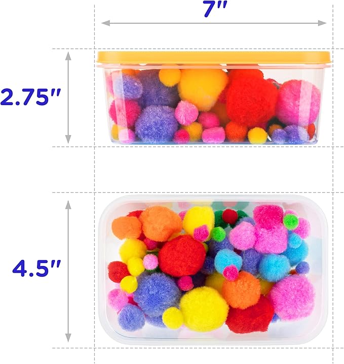 Sensory Kit for Toddlers and Kids - Includes 6 Bins with Lids, Play Tools, Sand, Feathers, Clay, Color Beads and Pom Poms Kids Box Fillers (2 Pack)