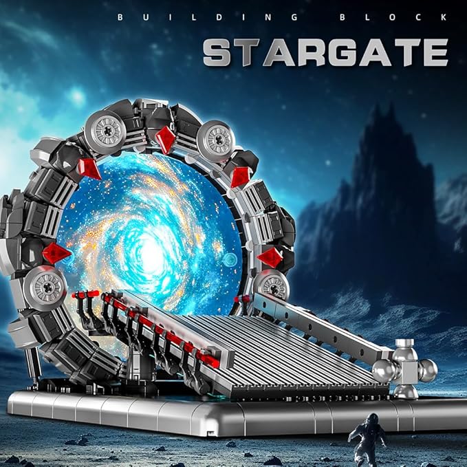 Tunnel Mirror Building Blocks Toy, Tunnel Ring Model with Battle Vehicle, Gifts for Sci-Fi Movie Lovers, Boys and Girls 6+ (855Pcs) Compatible with Lego