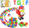 72pcs Magnetic Building Blocks for Toddlers, Large Magnet Construction Cube Toys for Kids, Preschool STEM Educational Sensory Montessori Square Toy for 3 4 5 6 Boys & Girls