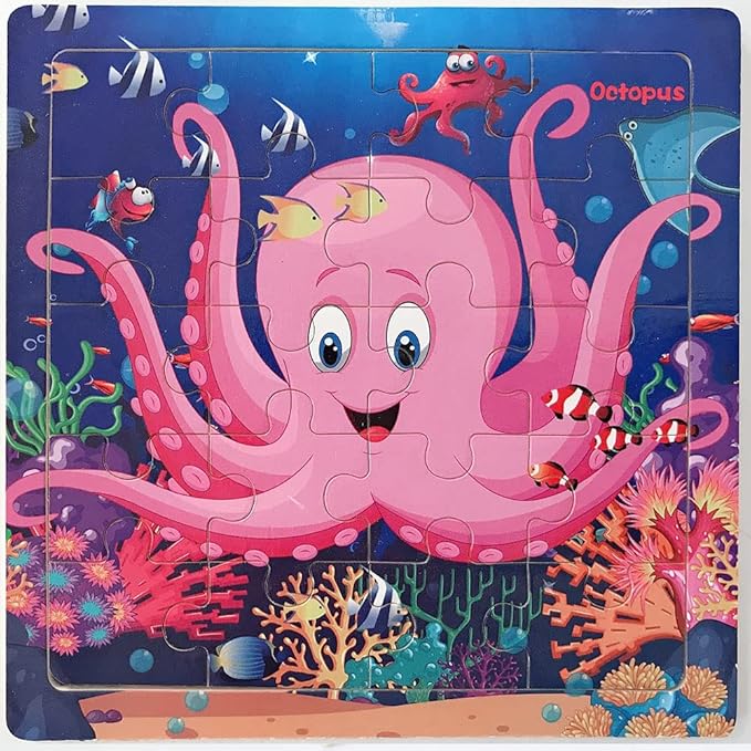 Puzzles for Kids Ages 3-5 Year Old 20 Piece Colorful Wooden Puzzles Set of 6 Vibrant Theme Brain Development Learning Toys Set for Boys and Girls (6 Puzzles)