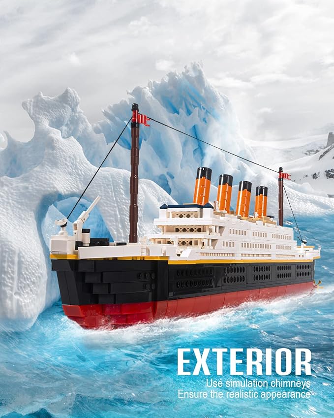 dOvOb Mini Blocks Titanic Building Set, 1288 Pieces Mini Bricks, Toys Gift for Adults and Kids
