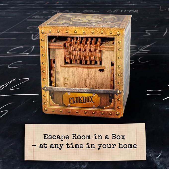 iDventure Cluebox - Schroedingers Cat - Escape Room Game - Puzzle Box - 3D Wooden Puzzle for Adults - Treasure Gift Box - Brain Teaser - Birthday Gift Gadget for Men and Women - Money Box