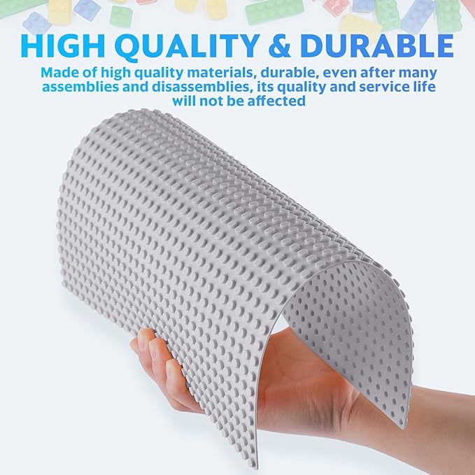 Classic Baseplates Building Plates-Pack of 10 Large 10" x 10" Building Bricks Compatible with All Major Brands,Perfect STEM Gift for Builders Age 3+,Grey
