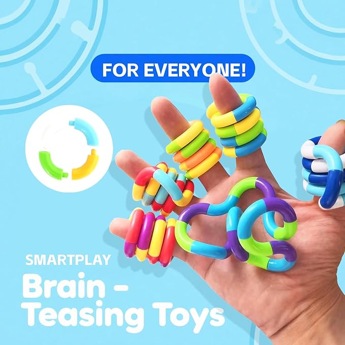 7PCS Quiet Twisty Fidget Toys – Squeeze, Twist, and Spin – Multicolored Sensory Toys for Kids and Adults, Stress Relief Toys & Educational Tools for Classroom,Alternative Gifts