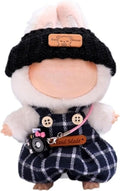 Doll Clothes Set for 17cm Doll Compatible with Labubu Clothes Dolls Accessories Dress Up Suitable for 6.7" Dolls (No Doll) (Overalls)