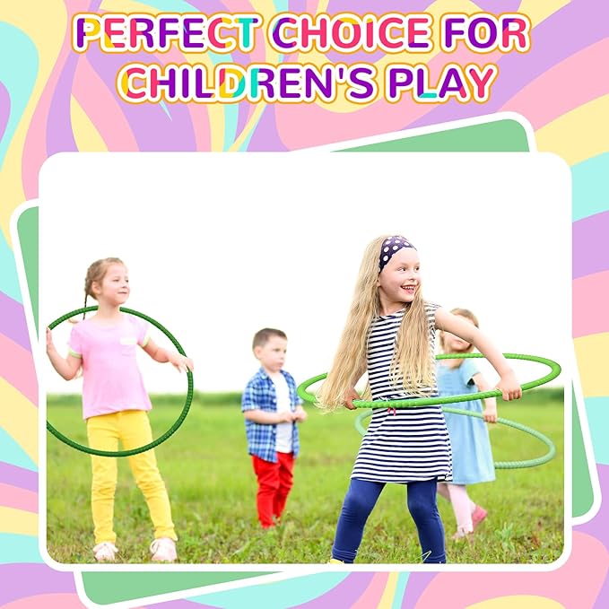 Sratte 8 Pcs Color Hoop Detachable Adjustable Hoop Exercise Ring Plastic Toys for Teens Games Gymnastics Dog Agility Equipment Party Decor, 4 Colors