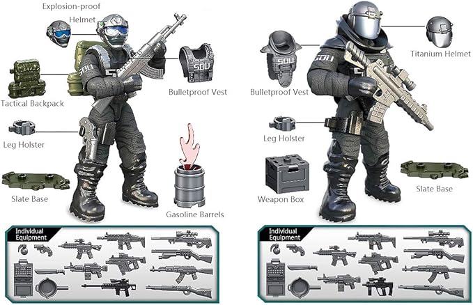 YEIBOBO ! Special Forces Mini Action Figure with Military Weapons and Accessories (Flying Tigers Team XJ-822)