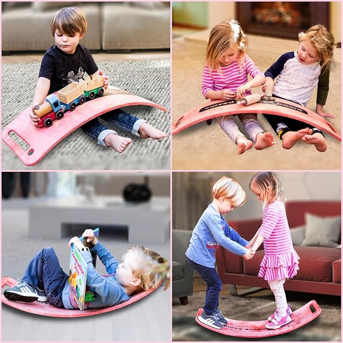 Platports Kids Balance Board – Montessori Wobble Board for Toddlers & Children, Non-Wood Rocker Board, Safe Plastic, Improves Balance & Motor Skills, Ages 3–5