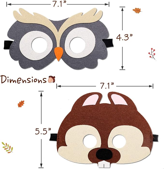 CiyvoLyeen Party Animals Felt Masks Jungle Farm Forest Animals Theme Birthday Party Favors Party Supplies for Boys or Girls