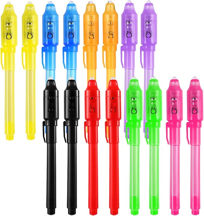 16PCS Invisible Ink Spy Pen Magic Pens for Kids Magic Party Favors, Invisible Ink Pen for Writing Secret Message, Spy Party, Kids Party Favors