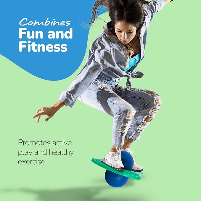 ArtCreativity Pogo Ball for Kids (Up to 175 lb) - Inflatable Balance Bounce Board with Pump and Durable Textured Jumping Board - Pogo Ball Toy Pogo Jumper - Outdoor Birthday Gifts for Boys and Girls