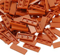 PATIKIL 122 Pcs Flat Blocks Bulk, 1x3 Square Coffee Classic Tiles Smooth Surface Mini Building Blocks Accessories Compatible Bricks Kits for Building Floor Walls Mosaic Pixel Arts