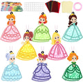 QOUBAI 32 Sets Princess Suncatchers Craft Kit DIY Window Stained Glass Effect Princess Paper Crafts Home School Classroom Decoration Kid Birthday Gift Creative Art Project Activity Game