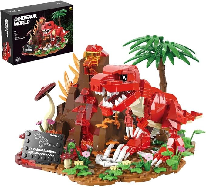 Dinosaur World T-Rex Building Set- Compatible with Lego Sets for Boys 8-14, Jurassic Volcano Era Building, Birthday Gift Set for Boys & Girl (559 Pcs)