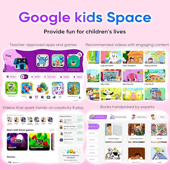 Kids Tablet, 10.1 inch Tablet for Kids 3-10, Educational Learning Toddler Tablet Android 14, 8GB RAM+64GB ROM Storage, 5G WiFi, Baby Girl boy Gift (Red)