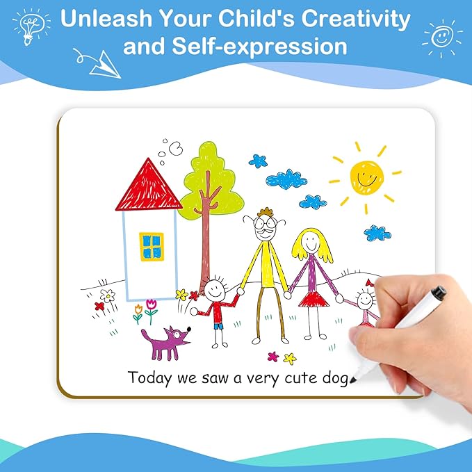 Aizweb Dry Erase Board Small Whiteboard with Lines, 9" x 12" Handwriting Writing Practice for Kid Student Classroom Must Haves Homeschool Teacher Supplies Essential Learning Activities