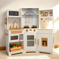 YUG Kids Play Kitchen Set with Real Lights & Sounds Toddler Kitchen Playset Including Stove, Oven, Ice Maker, Range Hood, Corner Pretend Kitchen Toy for Boys Girls Ages 3+, ASTM CPSIA Compliant