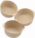 Inspire My Play - 3 x Nesting Bowls and Sieve - Perfect for Sensory PlayTray - Sensory Bin Accessories - Special Education Classroom Supplies - Montessori Education Toys - Natural