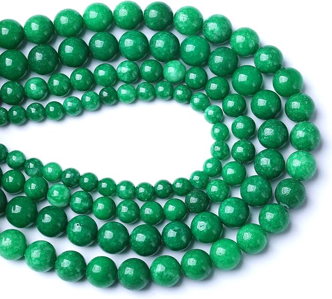 160PCS 4MM Natural Stone Green Cloudy Jade Spacer Loose Beads for Jewelry Making DIY Bracelet Necklace