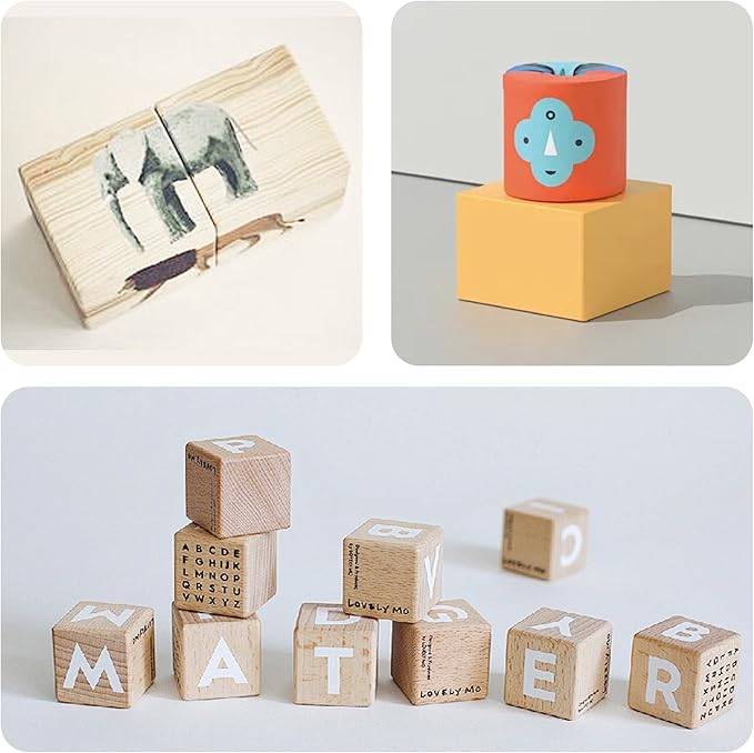 220Pcs 1cm Unfinished Wood Cubes, 0.39” Natural Square Wooden Blocks for Math Counting, Crafts, and DIY Projects