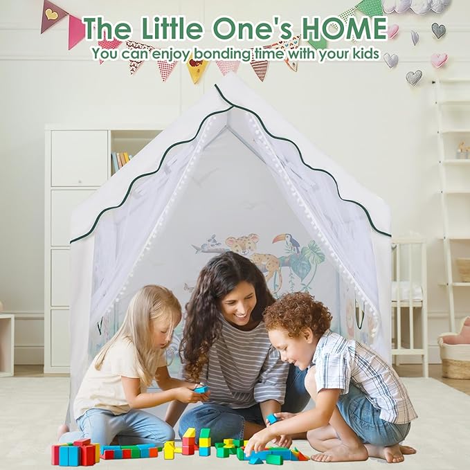 Kids Tent Toddler Playhouse for Boys Girls,Large and Foldable Kids Playtents with Windows,Portable and Lightweight Play Tent Indoor&Outdoor Gift for Children