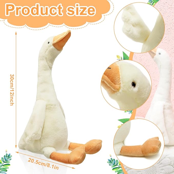 Sosation 3 Pieces 15.7'' Silly Goose Plush Stuffed Animal Toy,Swan Stuffed Animal,White Fluffy Cute Goose Funny Duck Plush Swan Toys Gifts for Kids Home Birthday Favor