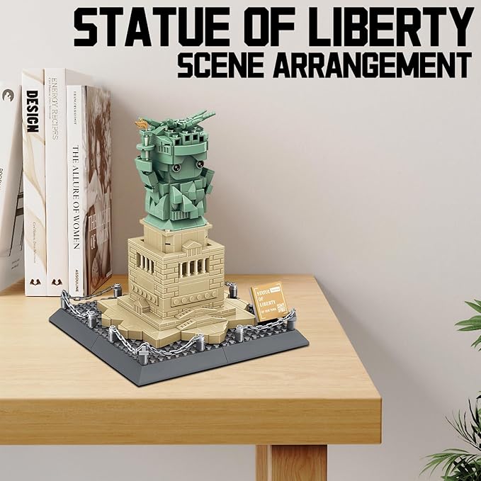 Mini Statue of Liberty Building Blocks Set New York World Famous Architecture Model Toys Gift for and Adults Kids 414 Pieces