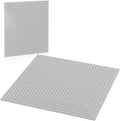 Classic Gray Baseplates, 32x32 Studs Square Base Plates for Play or Display Bricks Creations, Compatible with Classic Legos, 10" x 10", Pack of 2, Perfect for City Streets, Castle, Mountains