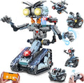 Robot Building Toy with Lights, 5 in 1 Robotic Building Set with APP & Remote Control, RC Tech Tracked Tank Car Fighter Jet Model Kit 795 PCS, Educational Gift for Kids Boys Girls Ages 14+