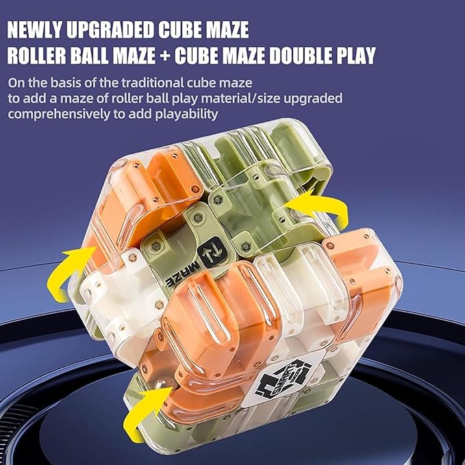 Large Labyrinth 3D Puzzles Maze Cube, Engaging Brain Teaser Toy, Spatial Awareness Brain Training Toy for Stress Relief & Logic Development, Educational Focus Game Gift for Adults Teens