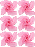 Boao 6 Pieces Chiffon Scarf 1950s Square Neck Head Scarfs Vintage Soft Polyester for Women Lady