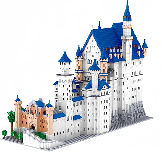 Huge Swan Stone Castle Micro Mini Blocks – 10000pcs Challenging Building Set, High-Difficulty 3D Puzzle, Ultimate Achievement, Cool Decorative Piece, Perfect Time-Killer