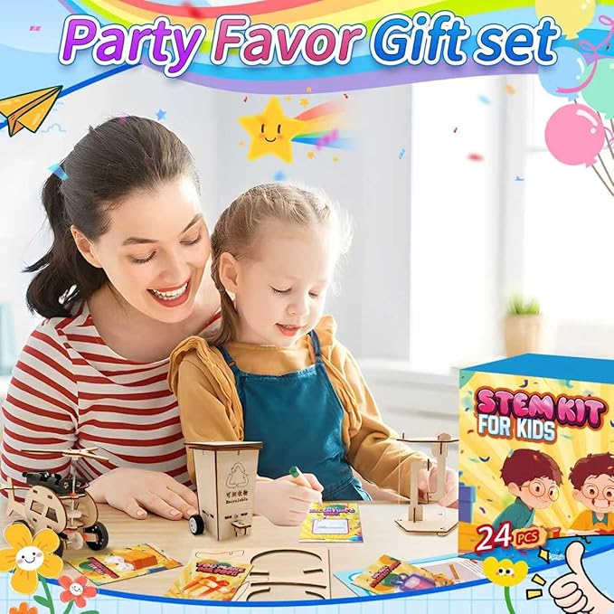24 Pcs Halloween Party Favors for Kids Age 6-10, Treasure Box Toy Stem Kit Party Favors Science Kits for Boys girls STEM Toys for Kids Age 6 7 8 10 12 13 Classroom Giveaways, Carnival Prizes Toy, Birthday Treats, Party Supplies