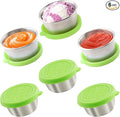 6x1.6 Oz Salad Dressing Containers With Lids, Small Leakproof Reusable Stainless Steel Salad Dressing Container To Go For Lunch Boxes,Sauce containers, Picnics,Travel Meal Prep And Kitchen Storage.