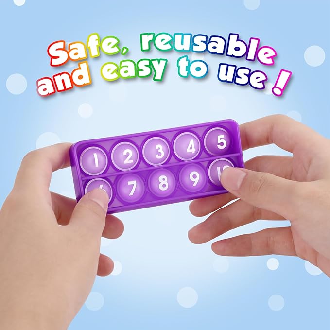 Aizweb Ten-Frame Math Manipulative for Elementary,Counting Number Math Games, Montessori Educational Toy for Kindergarten Classroom Kids 3 4 5 Year Old (Upgraded Version for 20 Task Cards)