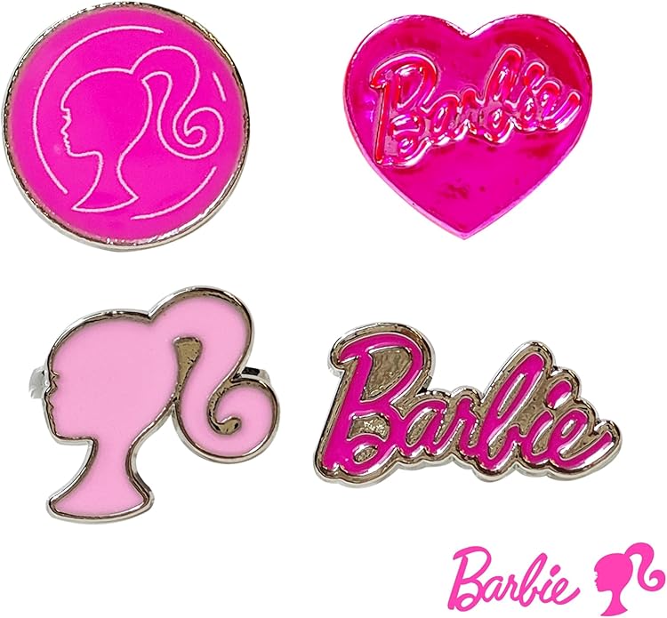 LUV HER Kids Jewelry: 4-Piece Adjustable Rings for Girls, Ring Sets with metal charm Fashion Girls Jewelry Ages 4+