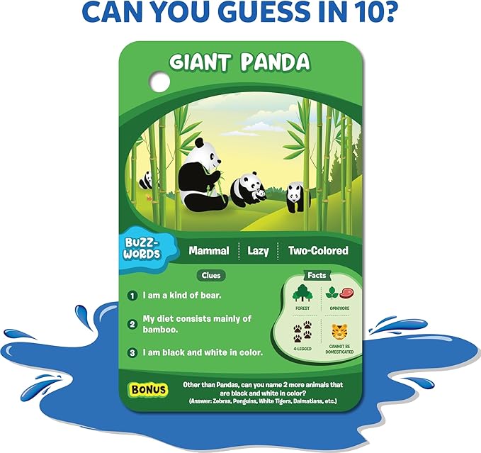 Skillmatics Guess in 10 Splash, Educational Toy & Card Game for Pool, Beach, Boat Trips, Fun Travel Gift for Kids, Teens & Adults, Ages 6, 7, 8, 9 & Up, 2-6 Players