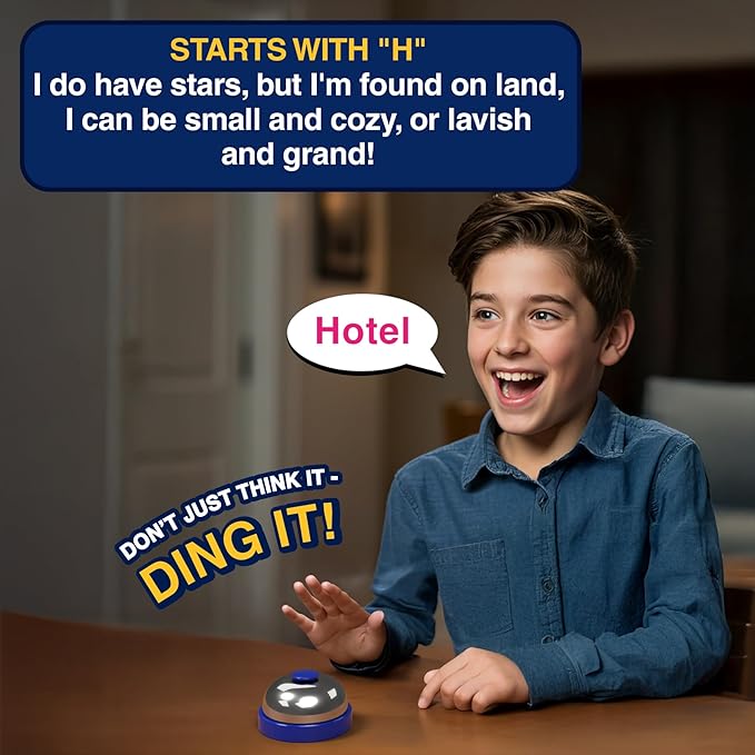 Dare to Ding - Game of Riddles & Reflexes, Fast-paced Card Game, Test Your Wits, Family-Friendly Game for Teens, Families & Adults, Gifts for Ages 10, 11, 12 and Up, 3-8 Players