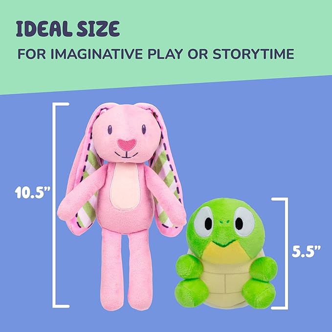 Bluey Friends 2-Pack Plush Stuffed Animals for Kids, Floppy and Turtleboy TV Show Plushies, Cuddly Playtime Toddler Plush Toys, Bluey Gifts Ages 3+