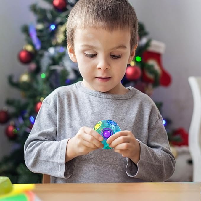 Vdealen Magic Rainbow Puzzle Ball, Fidget Ball Puzzle Brain Teaser Fidget Toy for Boys & Girls- Birthday Party Easter Valentines Christmas Stocking Stuffers for Kids Teen & Adults(Blue)