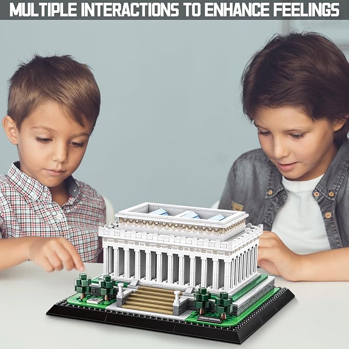Washington Lincoln Memorial Architecture Model Building Block Sets The Office Landmarks Skyline Set Toys Collection for Kids Adults 979 PCS