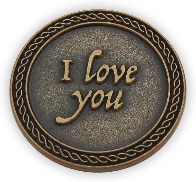 Bulk Set of 10 Romantic Love Expression Coins, I Love You, Grow Old Along with Me, The Best is Yet to Be, Anniversary Pocket Tokens for Date Night, Love Gift for Men & Women, from Him or Her