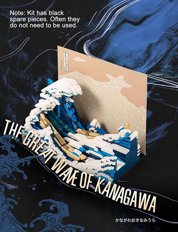 SEMKY The Great Wave Mini Building Block Set (1786 Pieces) -Building Blocks Gifts for Kid and Adult