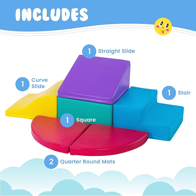 New Bounce Toddler Climbing Toys - Soft Play Set for Kids - Foam Climbing Blocks - Safe Soft Gym Equipment - Great for All Ages