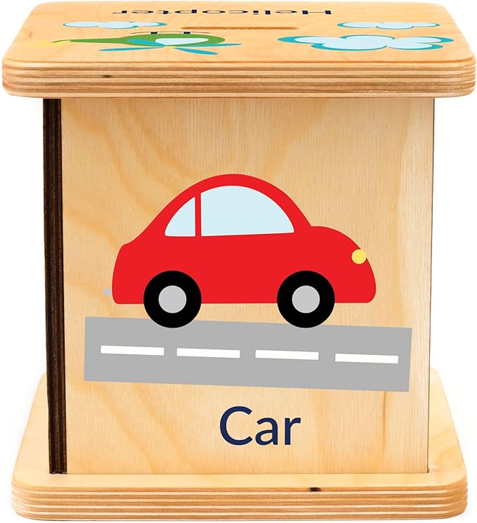 Wooden Piggy Bank for Kids and Adults, Personalized Gift Handmade in USA by BloomOwl, Custom Piggy Bank, Personalized Banks for Kids, Gifts for Baby Boys and Girls (Transportation)