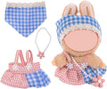 17cm Doll Clothes Set, Premium Jeans & Knitted Sweater Outfit for 17cm 15cm Dolls, Cute Dress Up Fashion, No Doll Included (Pink/Blue, 17cm/15cm)